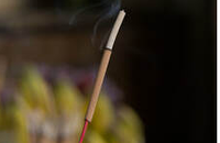Incense stick burning at a Peintre Granby customer's house